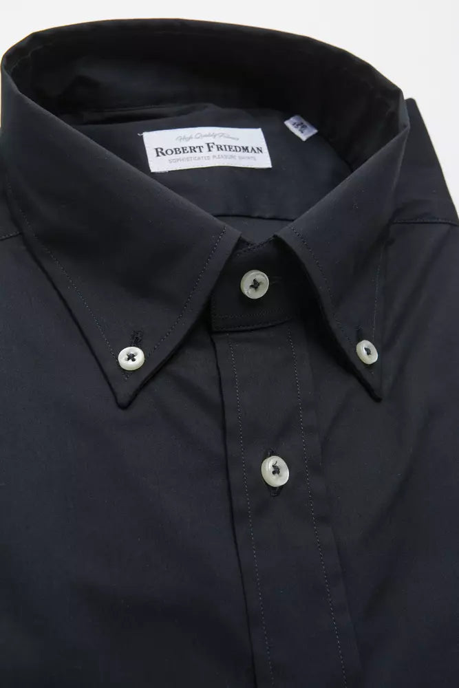Robert Friedman Black Cotton Men's Shirt