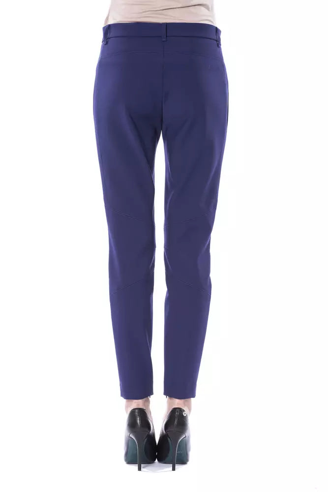 BYBLOS Blue Polyester Women's Slim Fit Pant