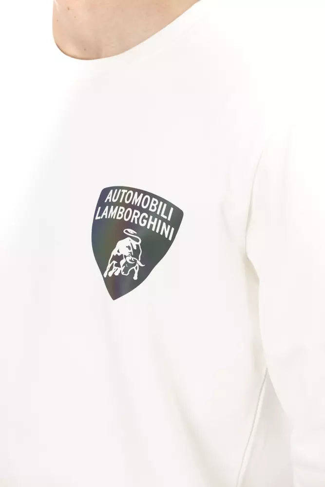 Automobili Lamborghini White Cotton Men's Sweater