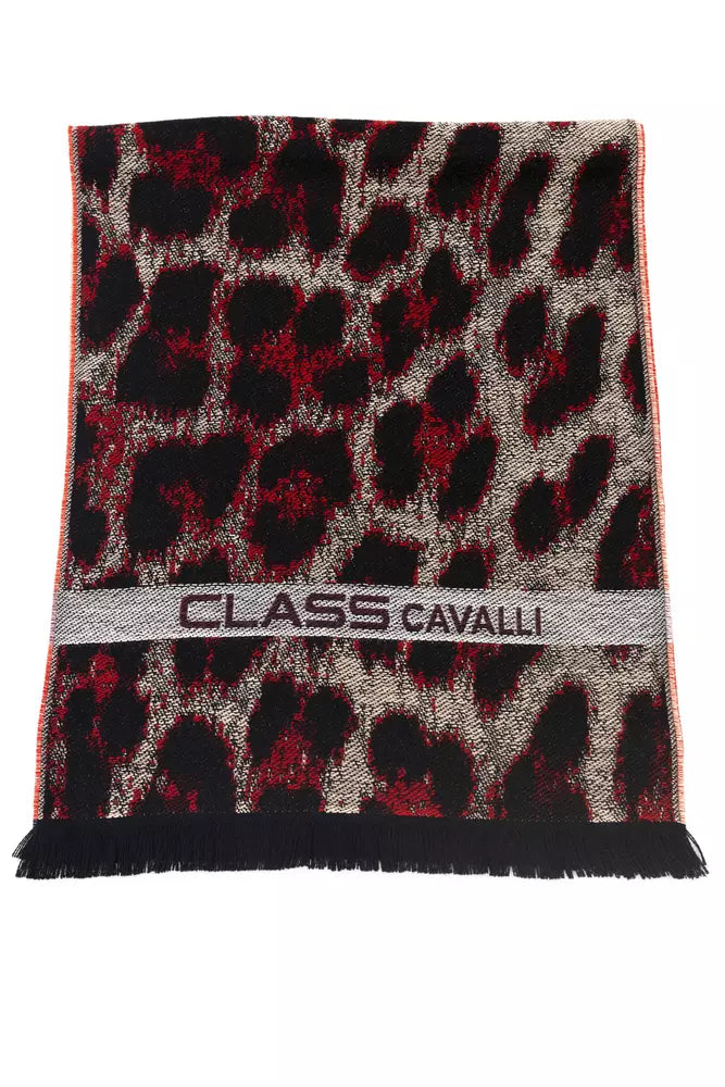 Cavalli Class Burgundy Wool Men Scarf - Maison Luxe