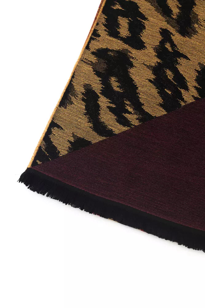 Cavalli Class Brown Wool Men Scarf - Maison Luxe