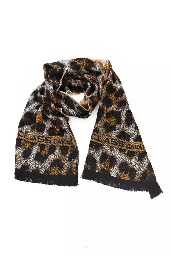 Cavalli Class Brown Wool Men Scarf - Maison Luxe