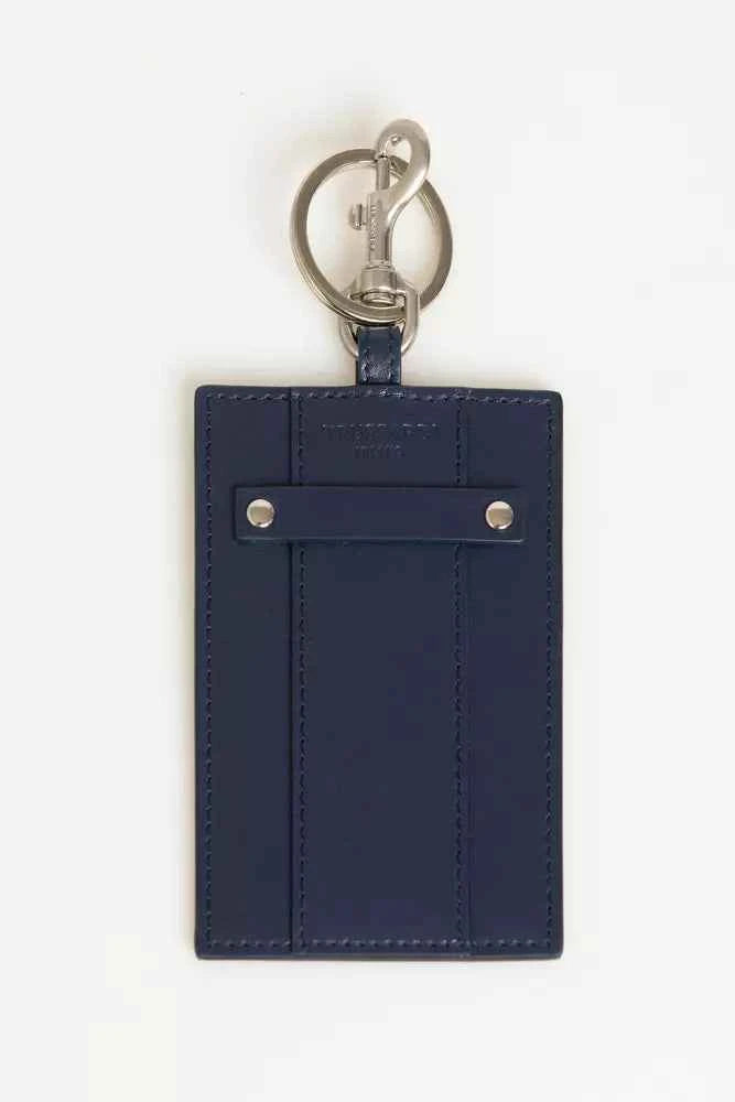 Trussardi Blue Leather Men Badge Holder