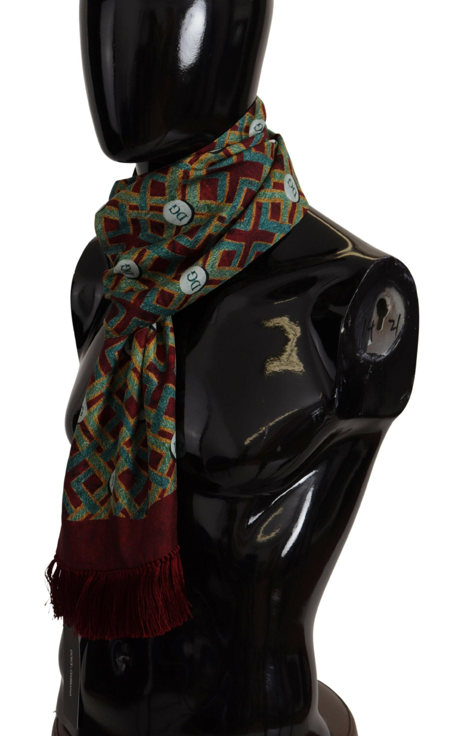 Dolce & Gabbana Multicolor DG Logo Shawl Warm Neck Wrap Fringe Scarf - Maison Luxe