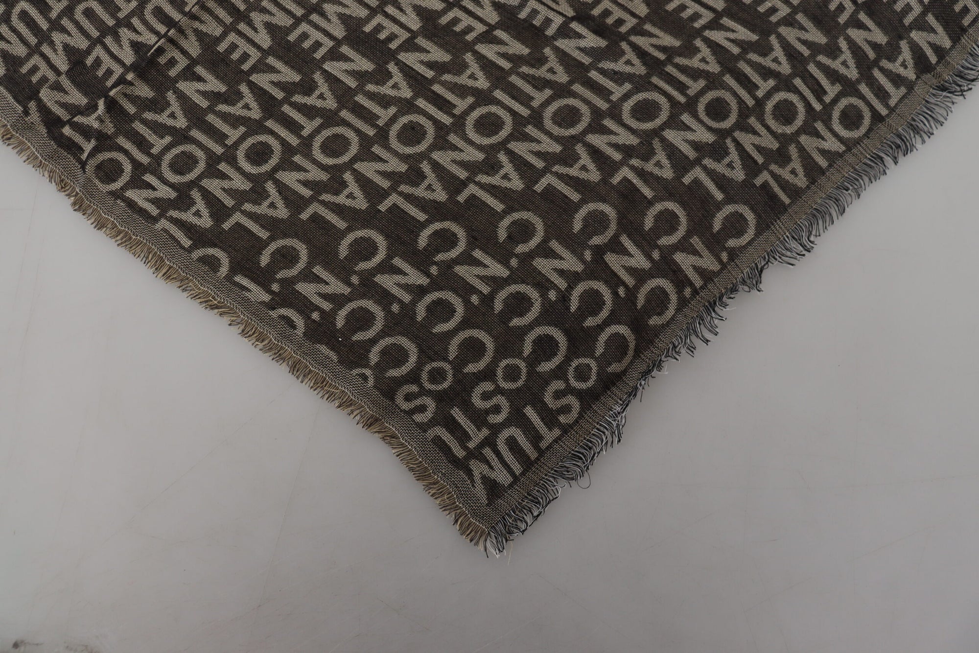 Costume National Gray Logo Knit Neck Wrap Shawl Scarf - Maison Luxe