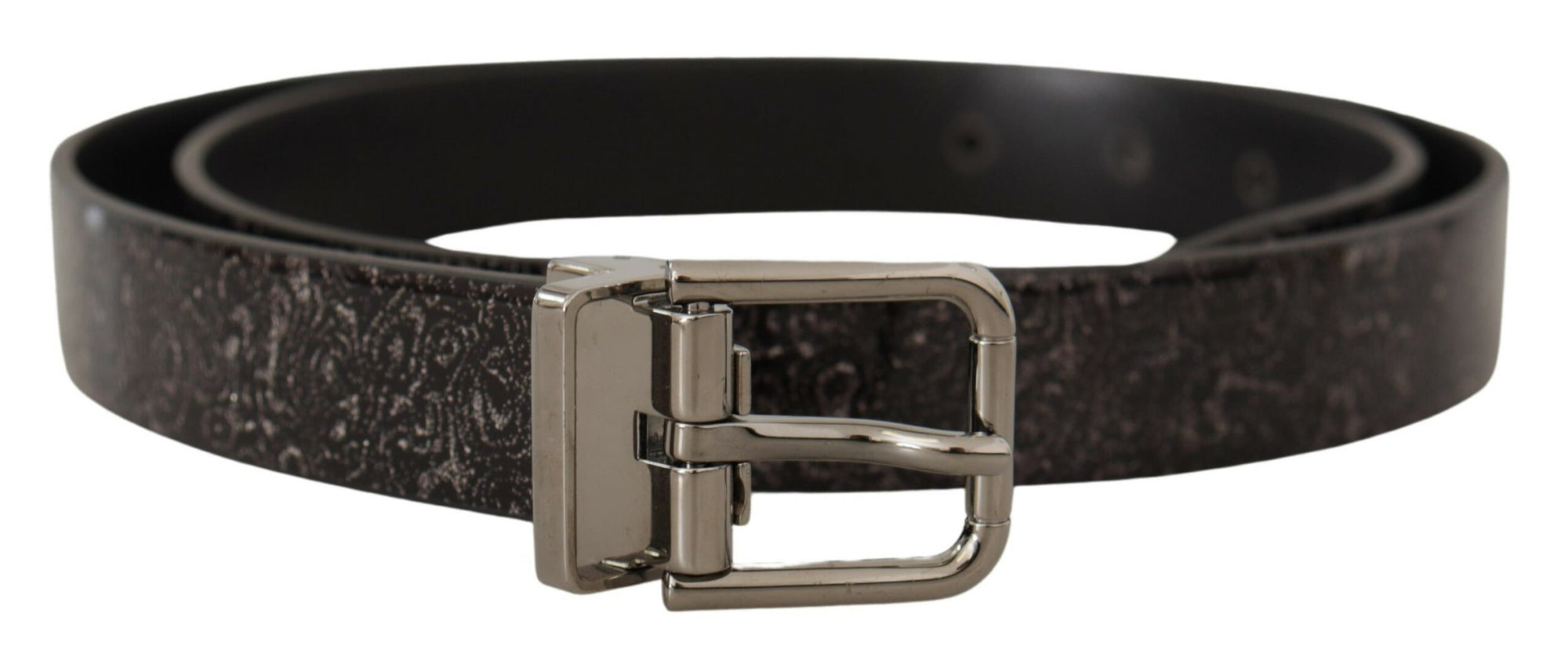 Dolce & Gabbana Black Goccia Glitter Patent Leather Buckle Vernice Belt - Maison Luxe
