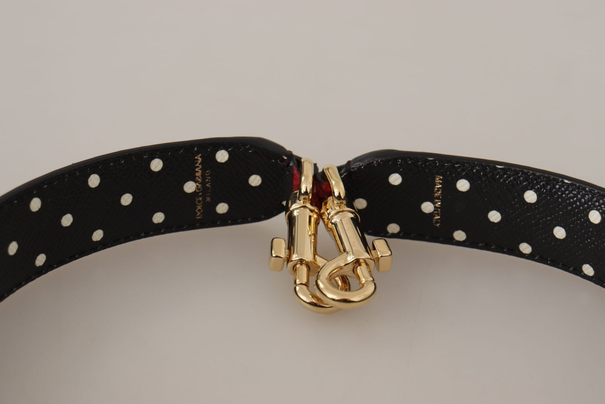 Dolce & Gabbana Red Exotic Leather Crystals Bag Shoulder Strap