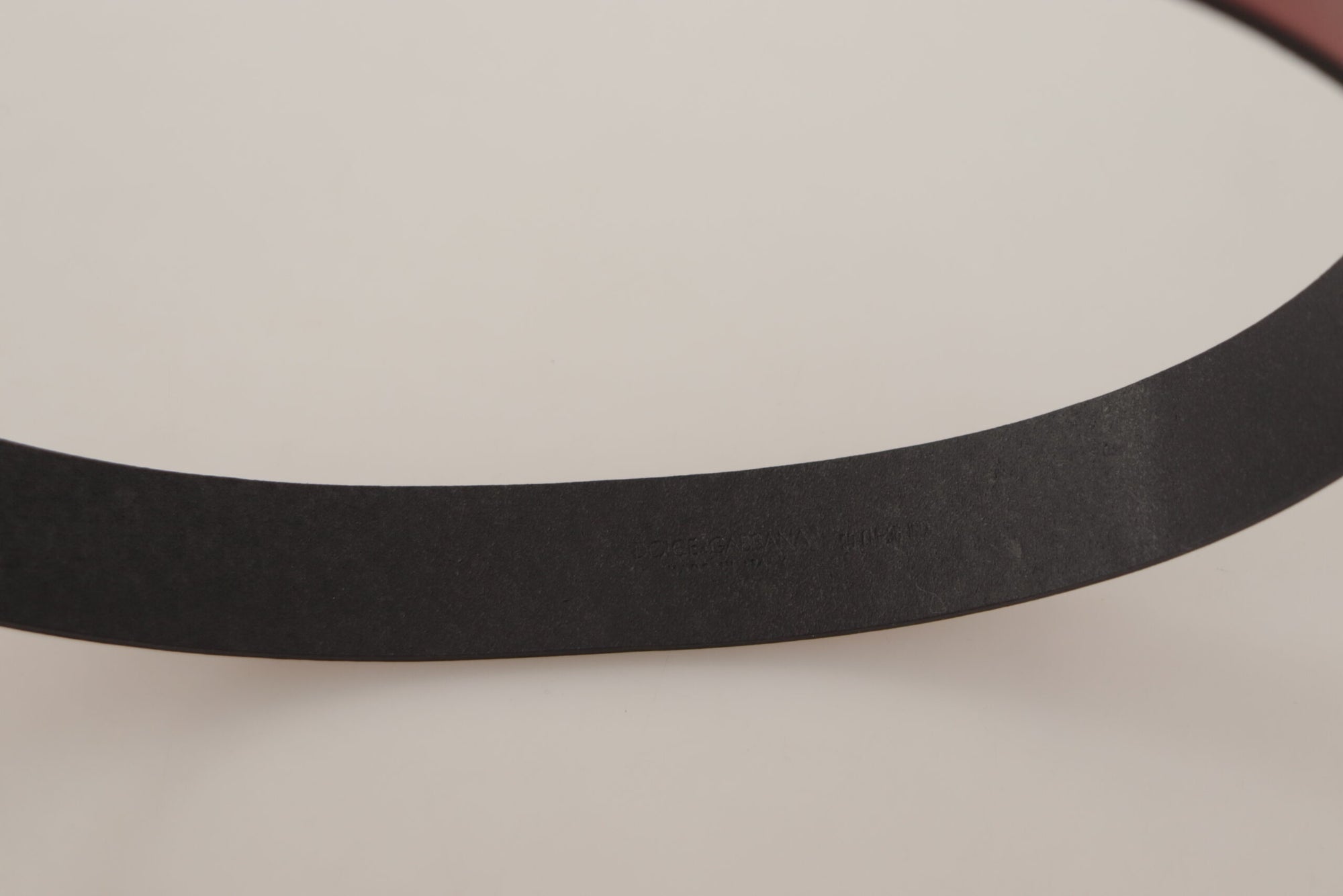 Dolce & Gabbana Red Leather Gold Logo Engraved Metal Buckle Belt - Maison Luxe