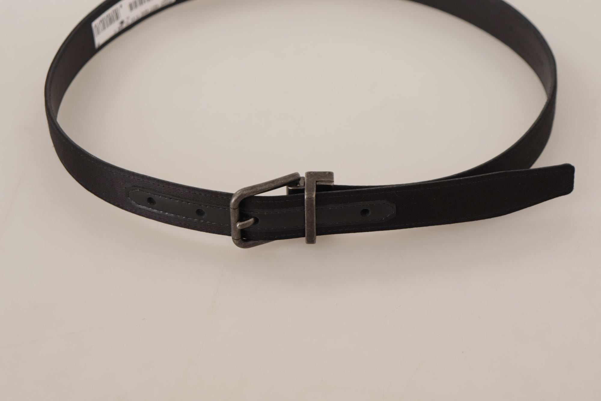 Dolce & Gabbana Black Calfskin Leather Vintage Metal Buckle Belt - Maison Luxe