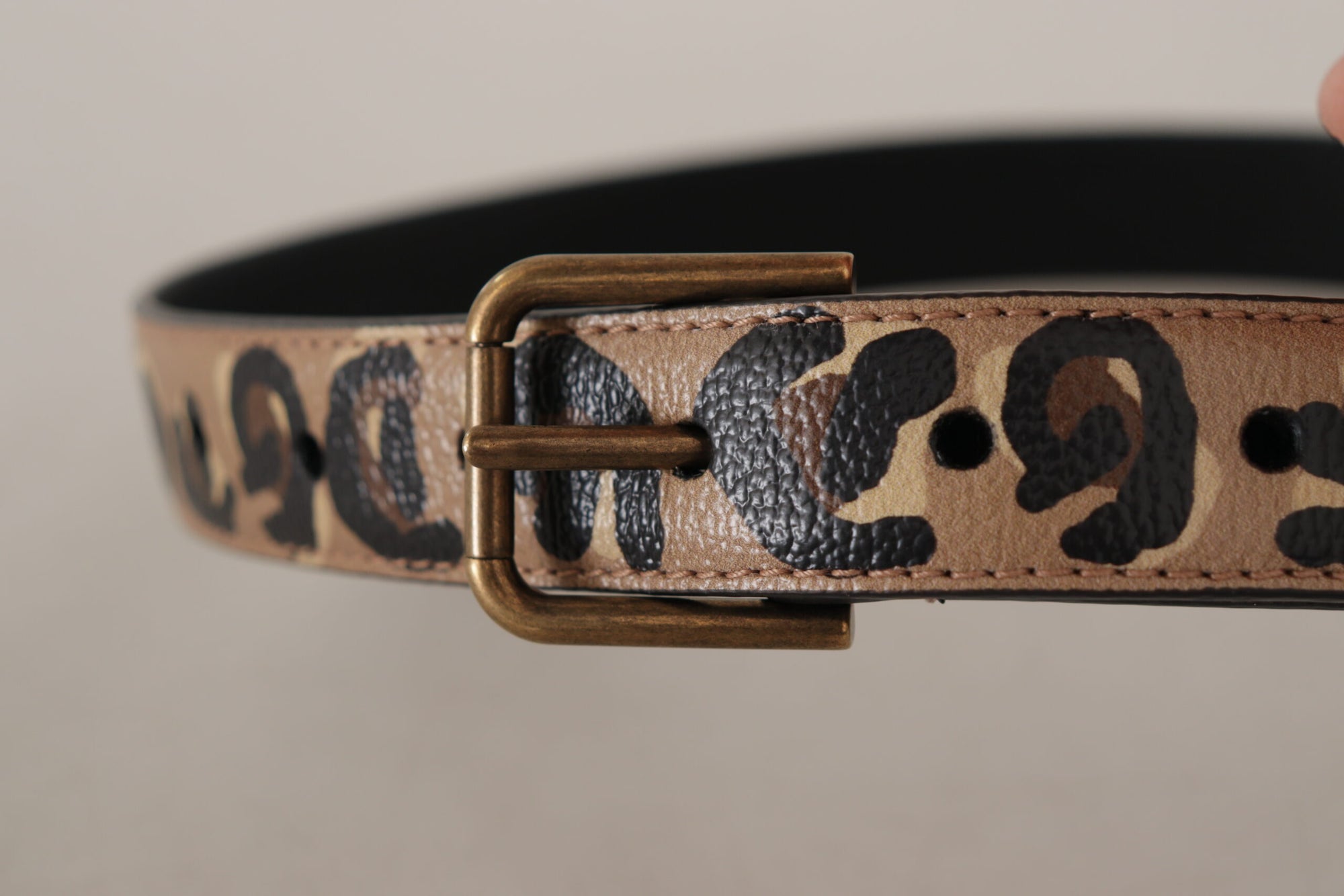 Dolce & Gabbana Brown Leopard Print Vintage Metal Waist Buckle Belt - Maison Luxe