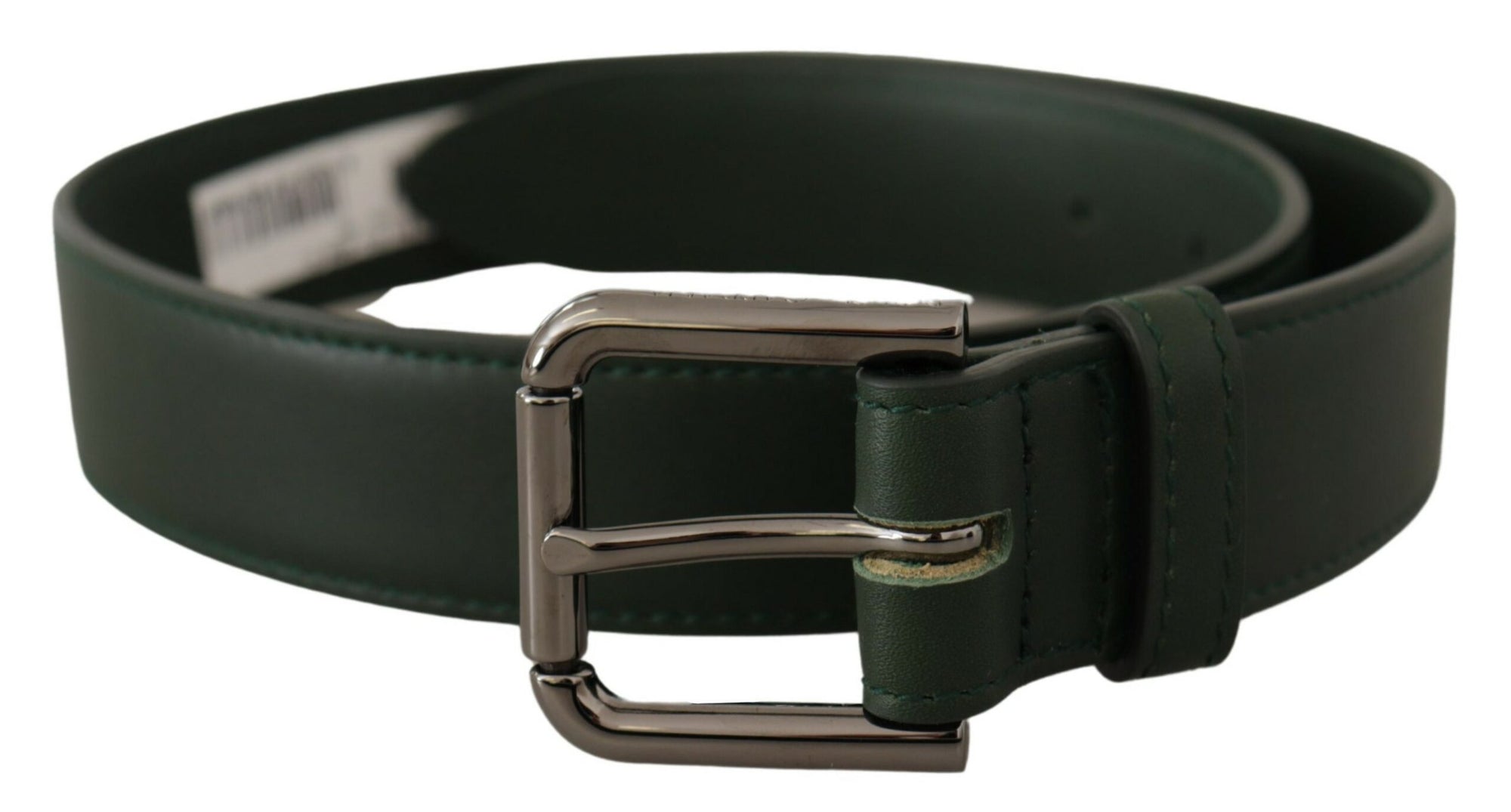 Dolce & Gabbana Army Green Leather Logo Metal Waist Buckle Belt - Maison Luxe