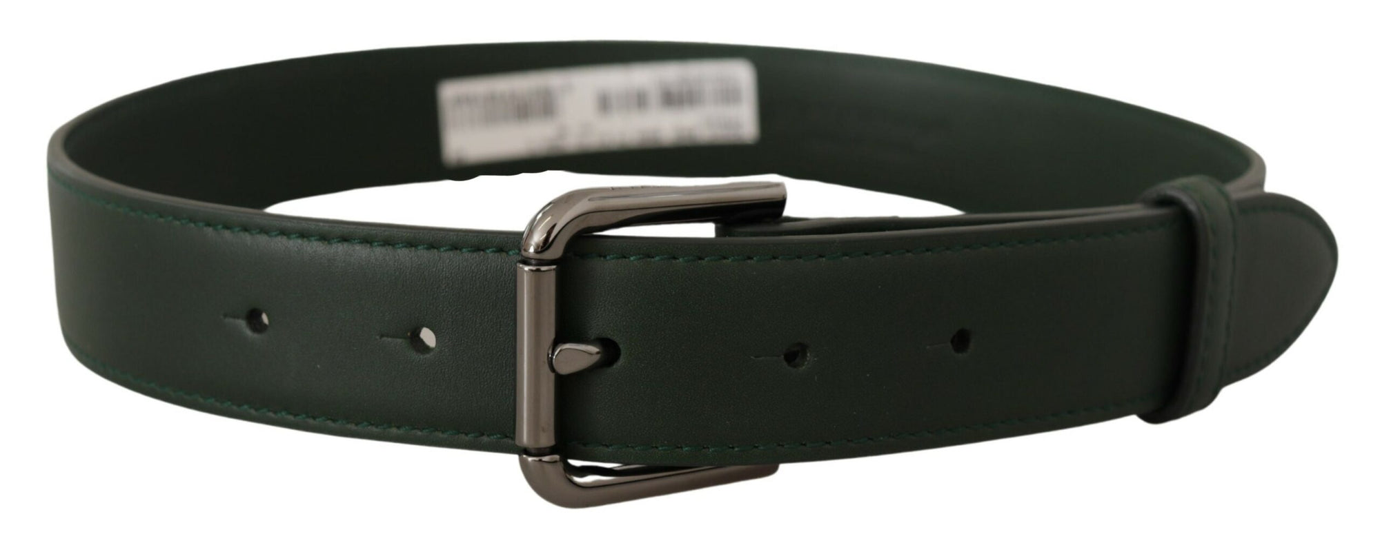 Dolce & Gabbana Army Green Leather Logo Metal Waist Buckle Belt - Maison Luxe