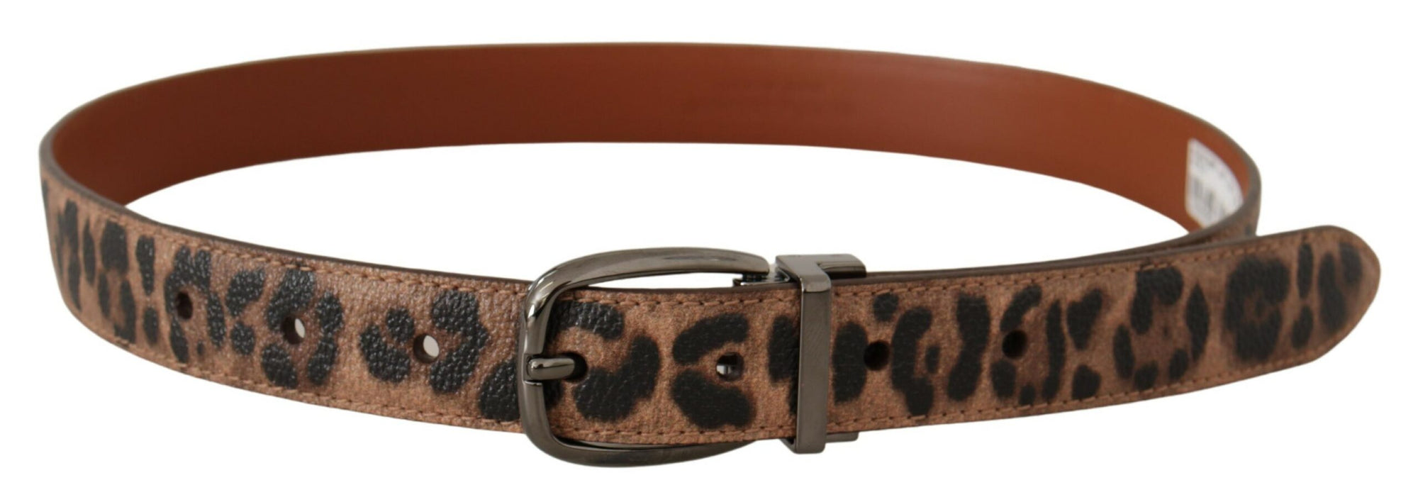 Dolce & Gabbana Brown Leopard Embossed Leather Buckle Belt - Maison Luxe
