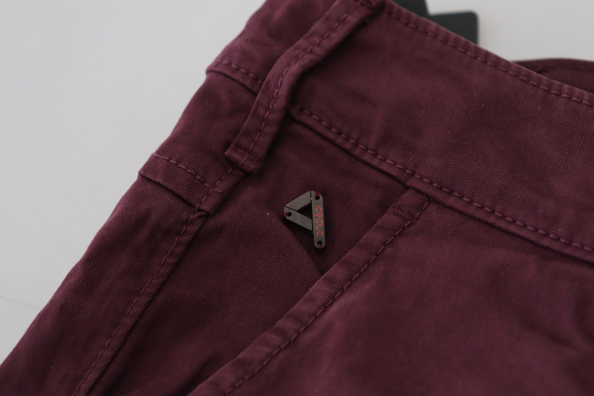 CYCLE Maroon Cotton Stretch Skinny Casual Men Pants