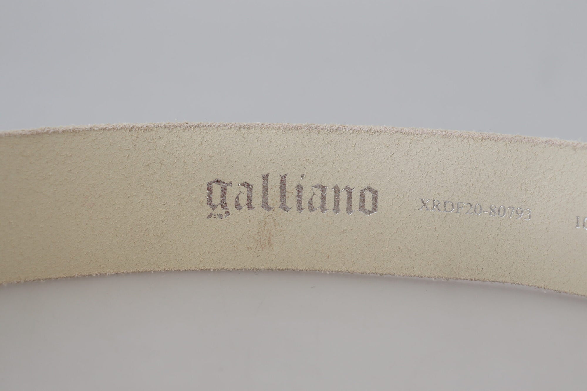 John Galliano Pink Leather Letter Logo Round Buckle Waist Belt - Maison Luxe