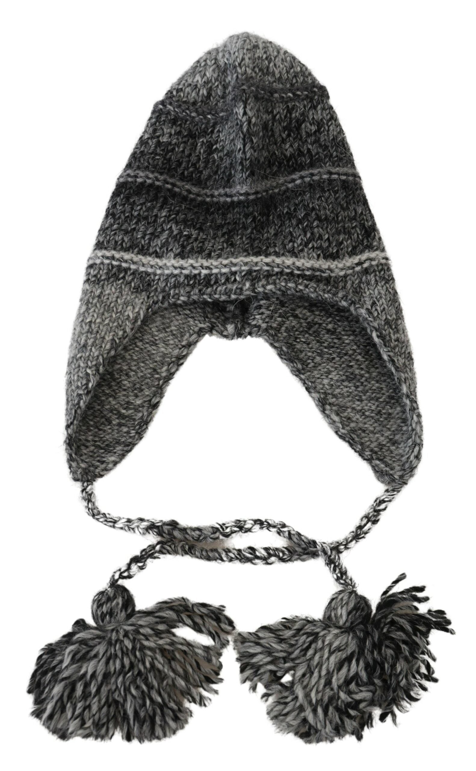 Dolce & Gabbana Gray Warm Fleece Ear Flaps Knit Beanie Hat - Maison Luxe