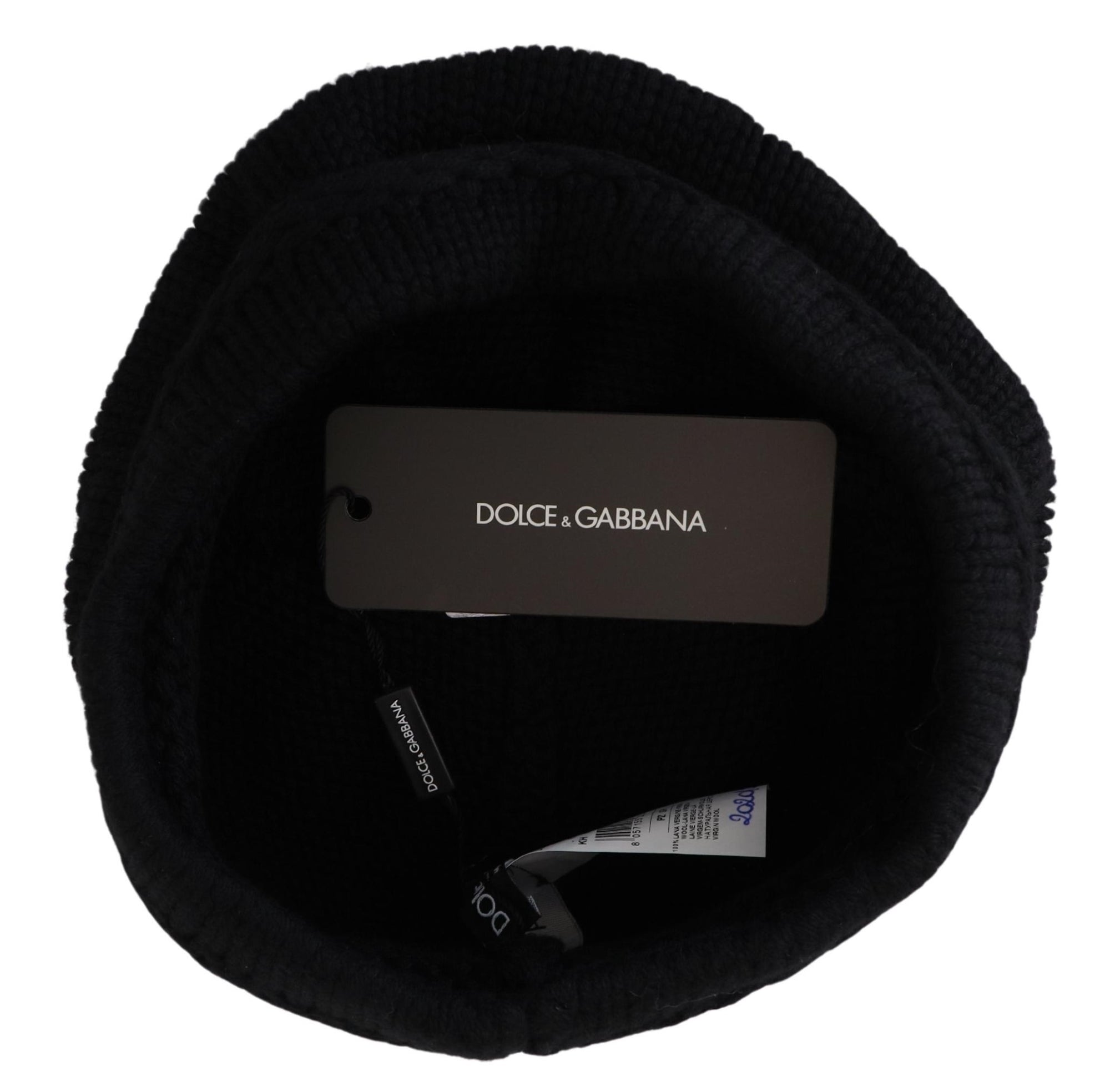 Dolce & Gabbana Black Virgin Wool Women Winter Beanie Cap Hat - Maison Luxe