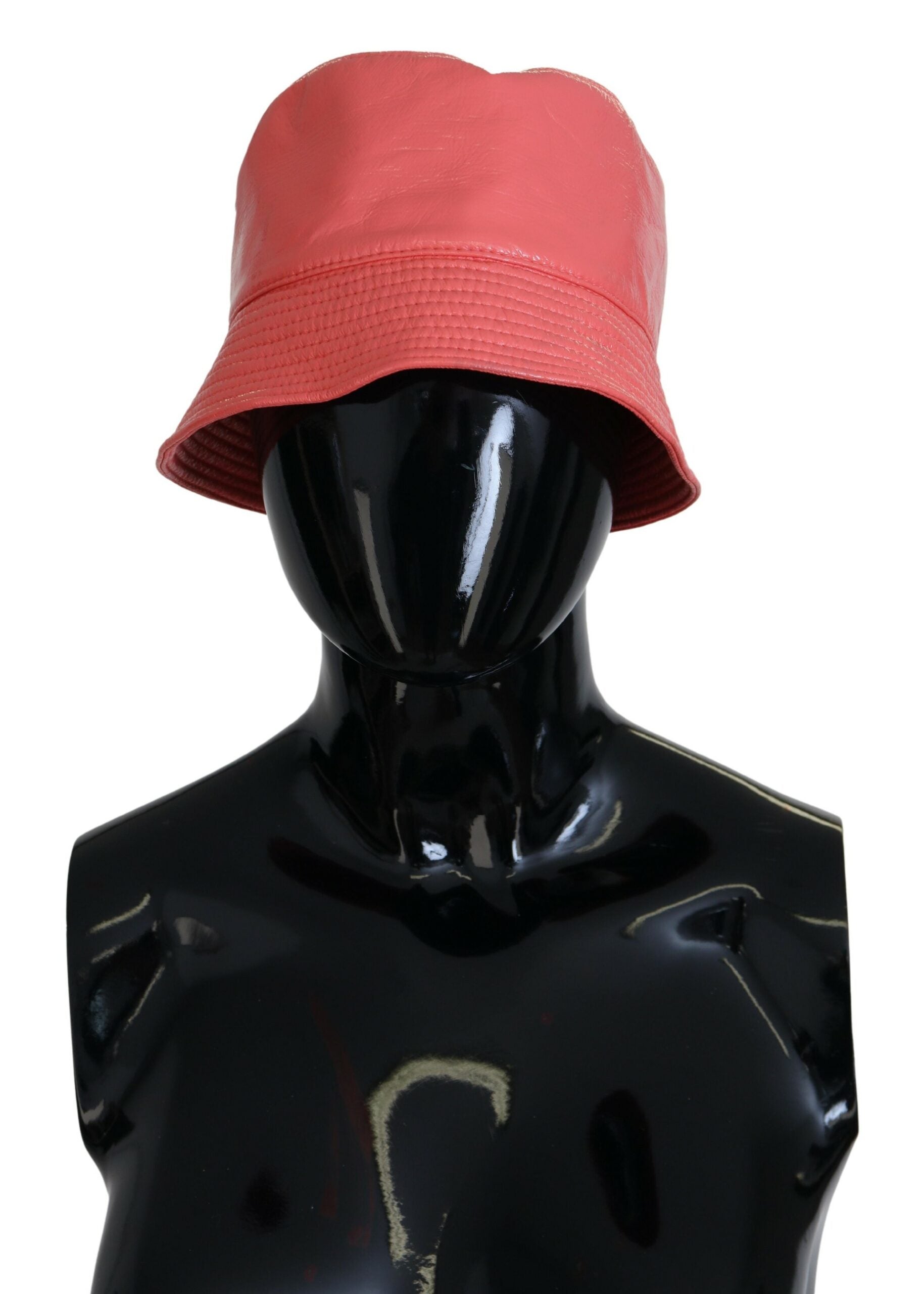 Dolce & Gabbana Peach Quilted Faux Leather Women Bucket Cap Hat - Maison Luxe