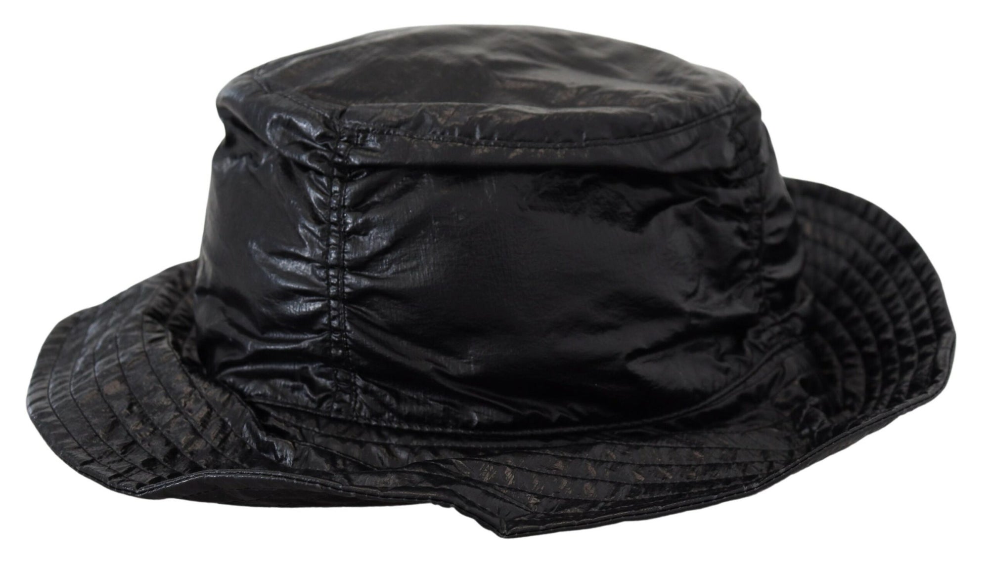 Dolce & Gabbana Black Quilted Faux Leather Women Bucket Cap Hat - Maison Luxe