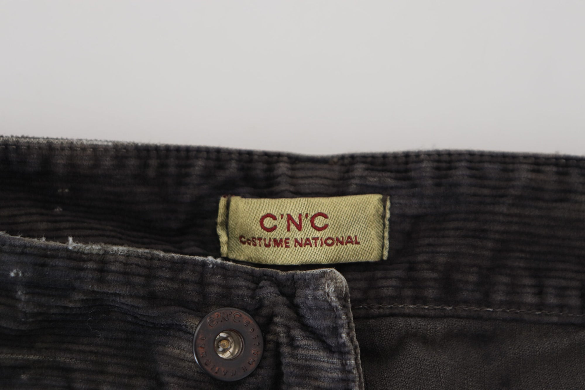 Costume National Gray Cotton Corduroy Men Casual Jeans