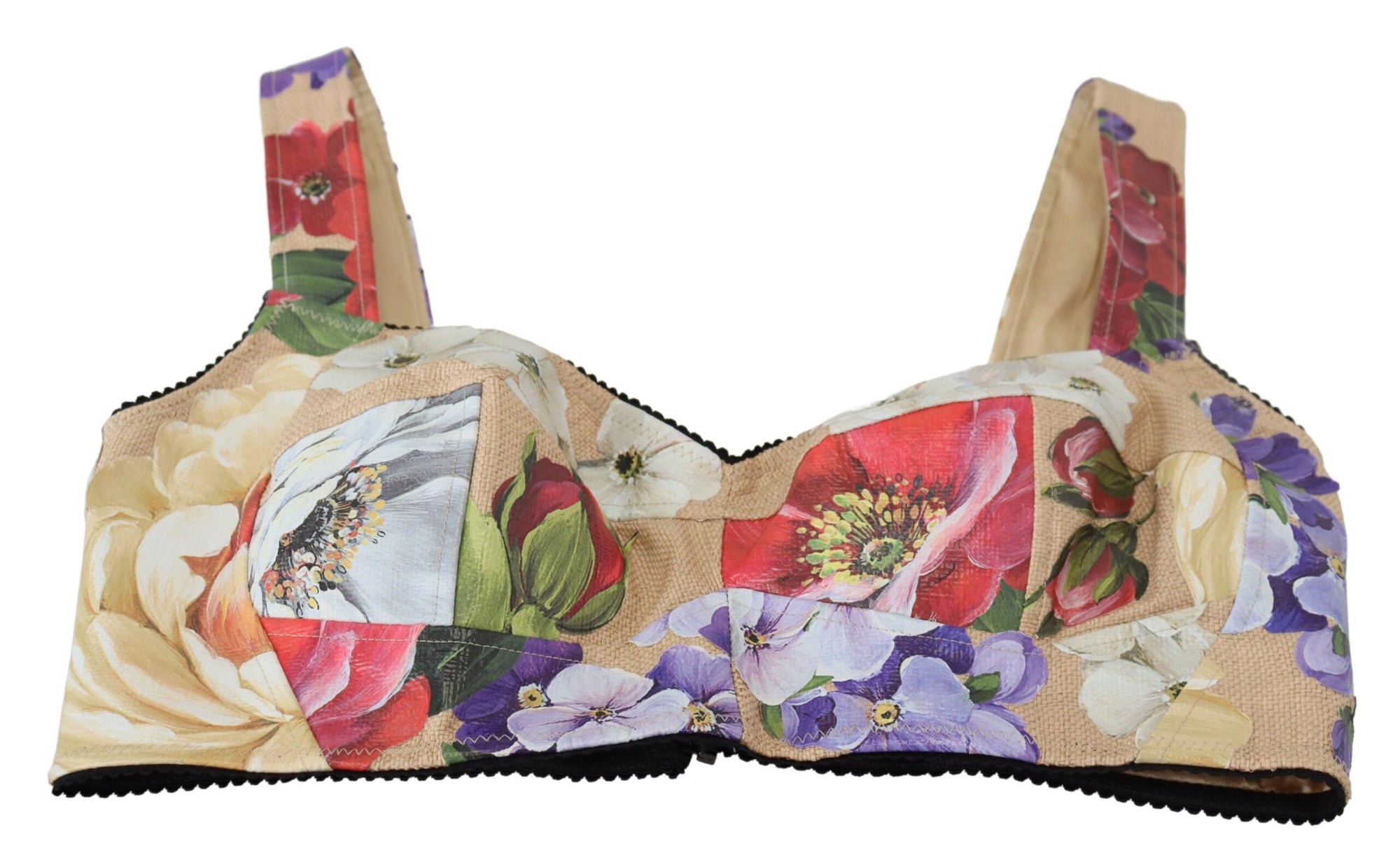 Dolce & Gabbana Multicolor Floral Cropped Bustier Corset Top