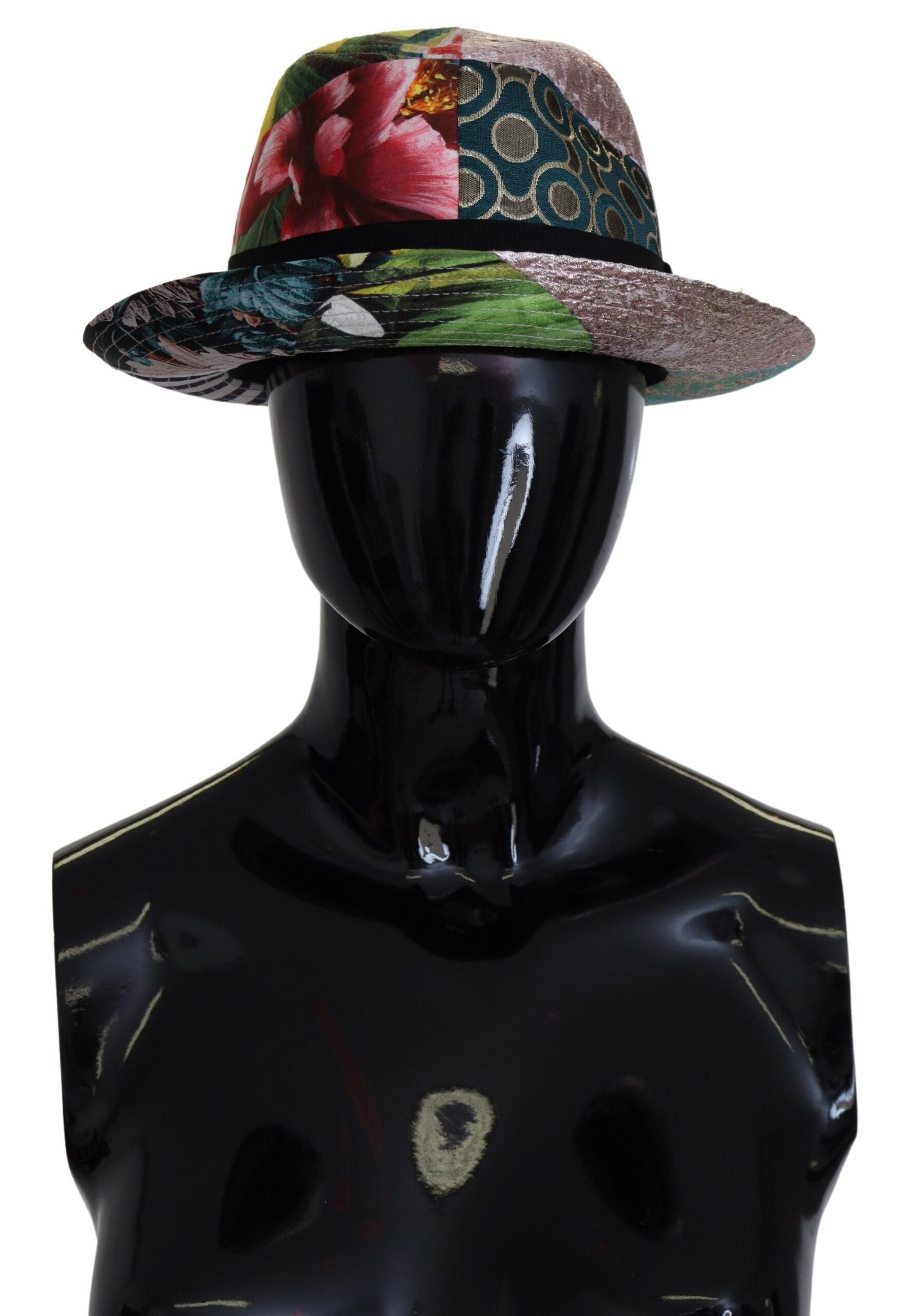 Dolce & Gabbana Multicolor Patchwork Women Fedora Wide Brim Hat - Maison Luxe