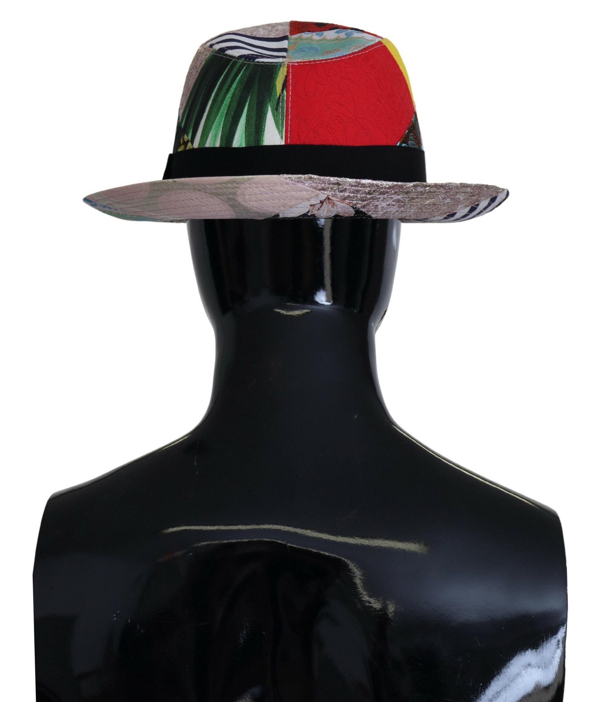 Dolce & Gabbana Multicolor Patchwork Women Fedora Wide Brim Hat - Maison Luxe