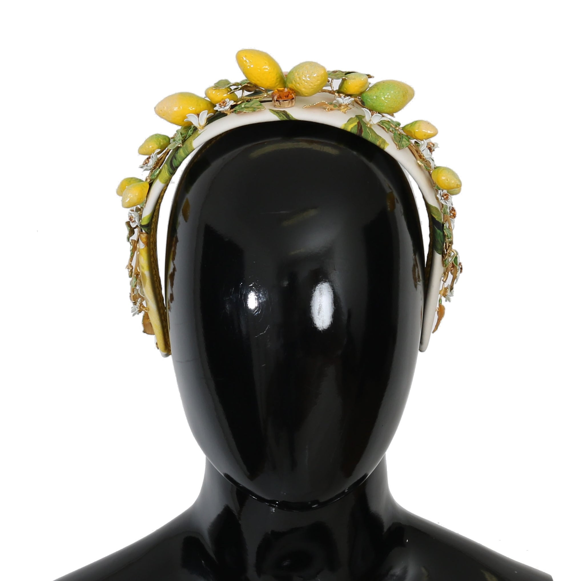 Dolce & Gabbana Yellow Lemons Sicily Crystal Diadem Tiara Headband - Maison Luxe