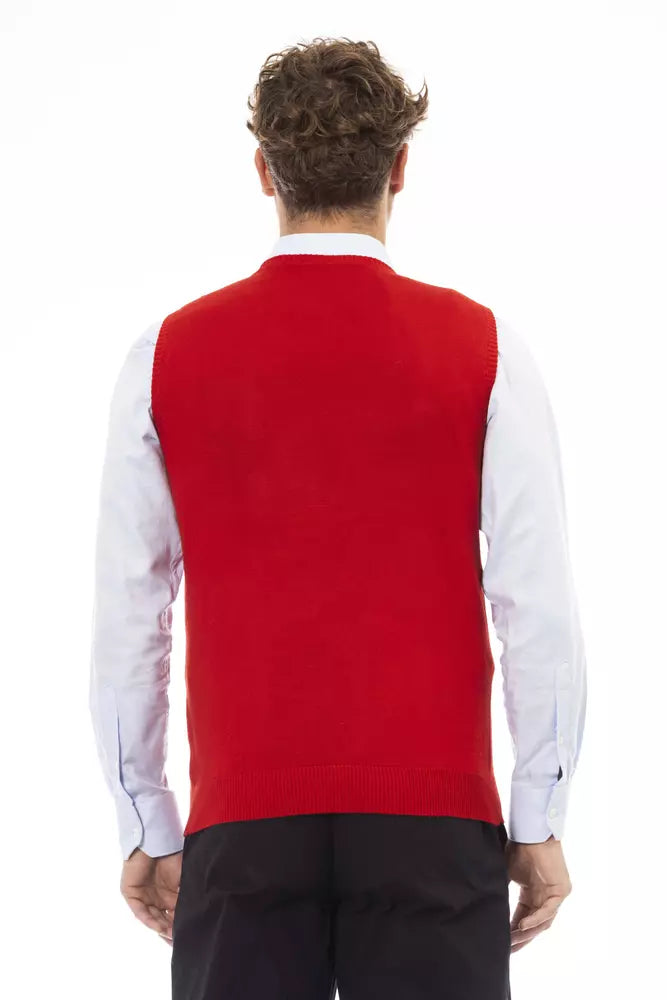 Alpha Studio Red Viscose Men's Jacket
