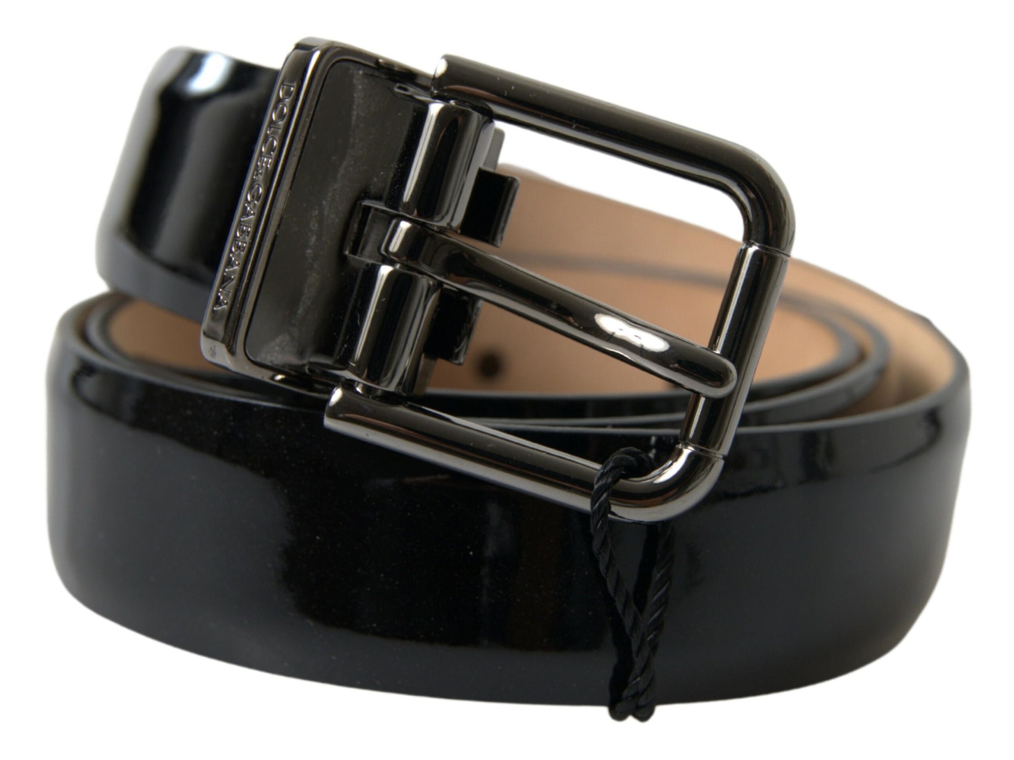 Dolce & Gabbana Black Calf Leather Metal Buckle Men Belt - Maison Luxe