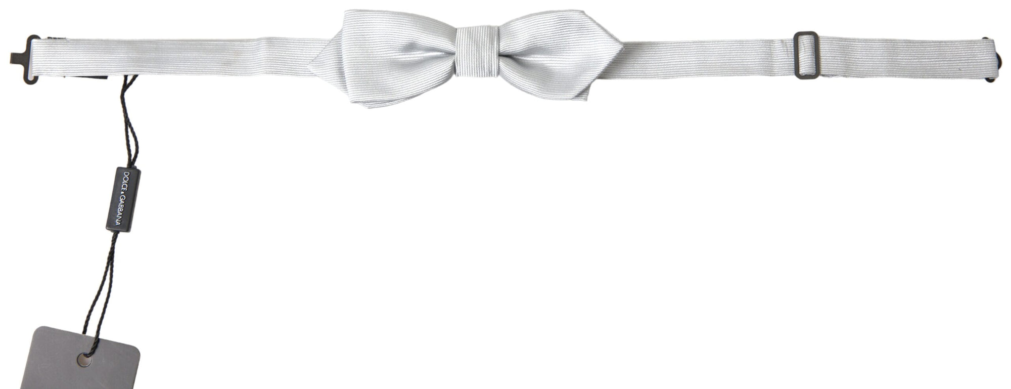 Dolce & Gabbana Gray Silk Adjustable Men Neck Papillon Bow Tie - Maison Luxe