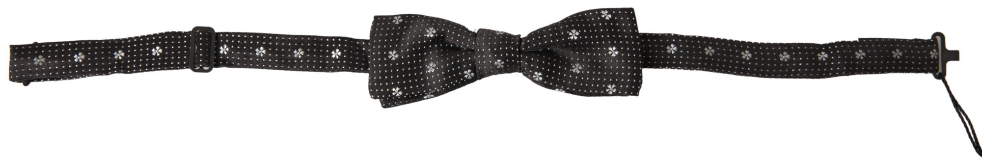Dolce & Gabbana Black Patterned Silk Adjustable Men Neck Papillon Bow Tie - Maison Luxe