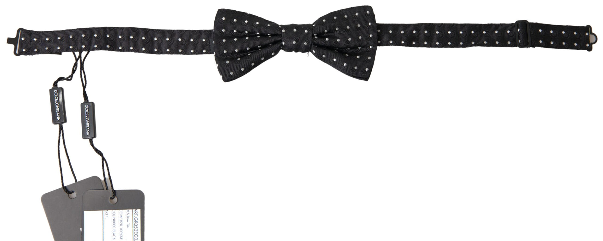 Dolce & Gabbana Black Polka Dot Silk Adjustable Men Neck Papillon Bow Tie - Maison Luxe