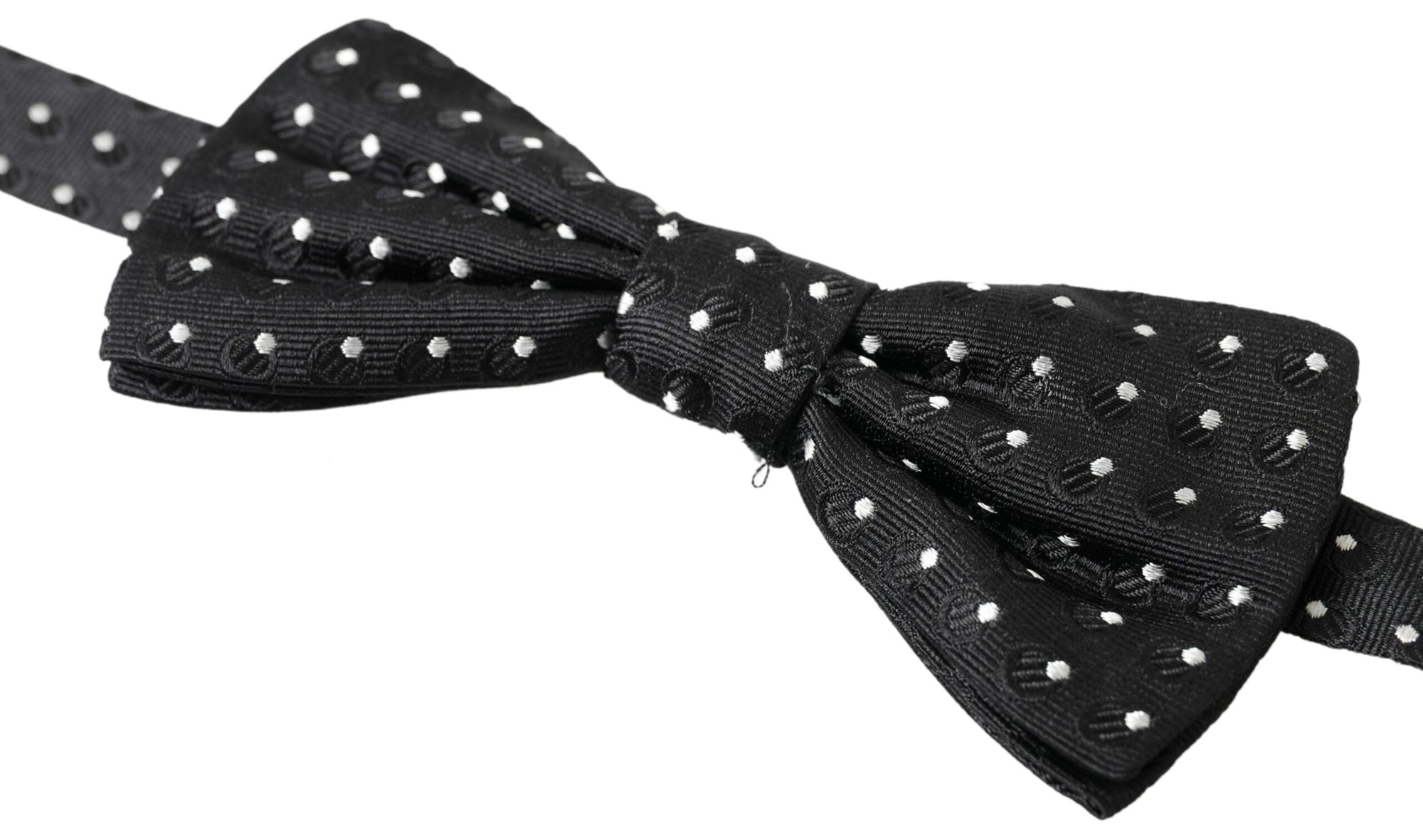Dolce & Gabbana Black Polka Dot Silk Adjustable Men Neck Papillon Bow Tie - Maison Luxe