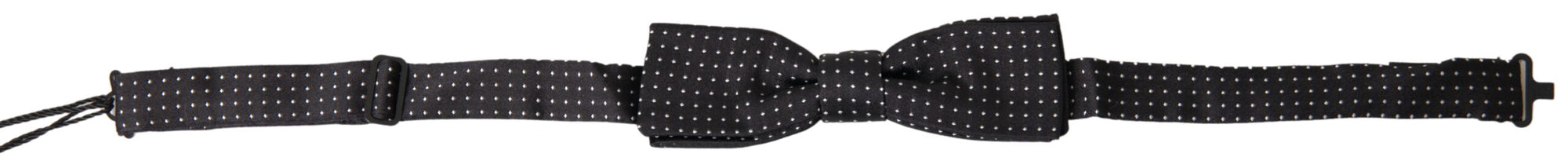 Dolce & Gabbana Black Polka Dot Silk Adjustable Men Neck Papillon Bow Tie - Maison Luxe