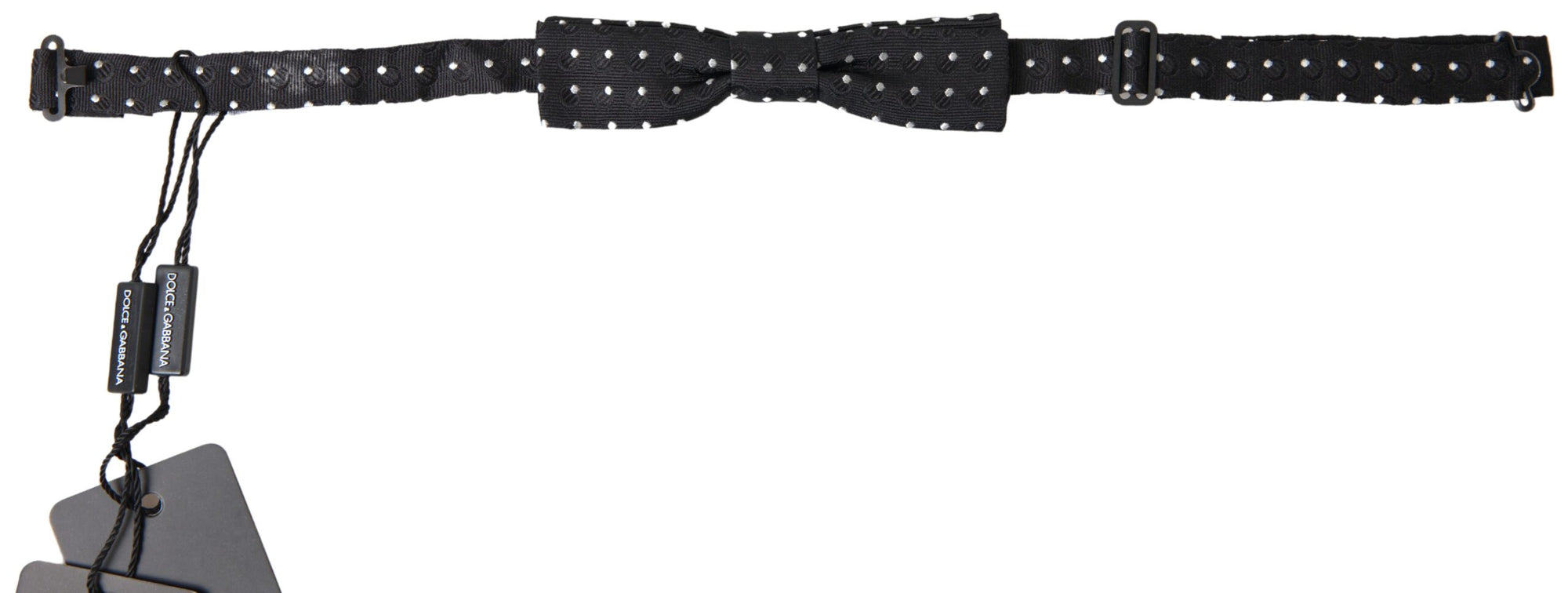 Dolce & Gabbana Black Polka Dot Silk Adjustable Men Neck Papillon Bow Tie - Maison Luxe