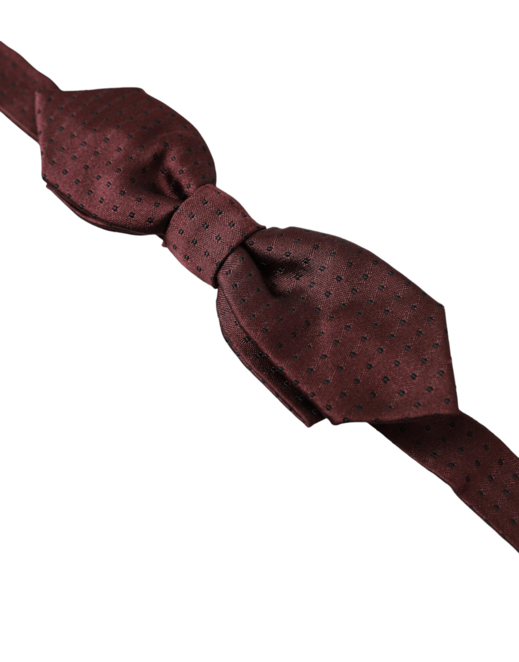 Dolce & Gabbana Red Bordeaux Silk Slim Adjustable Neck Papillon Bow Tie - Maison Luxe