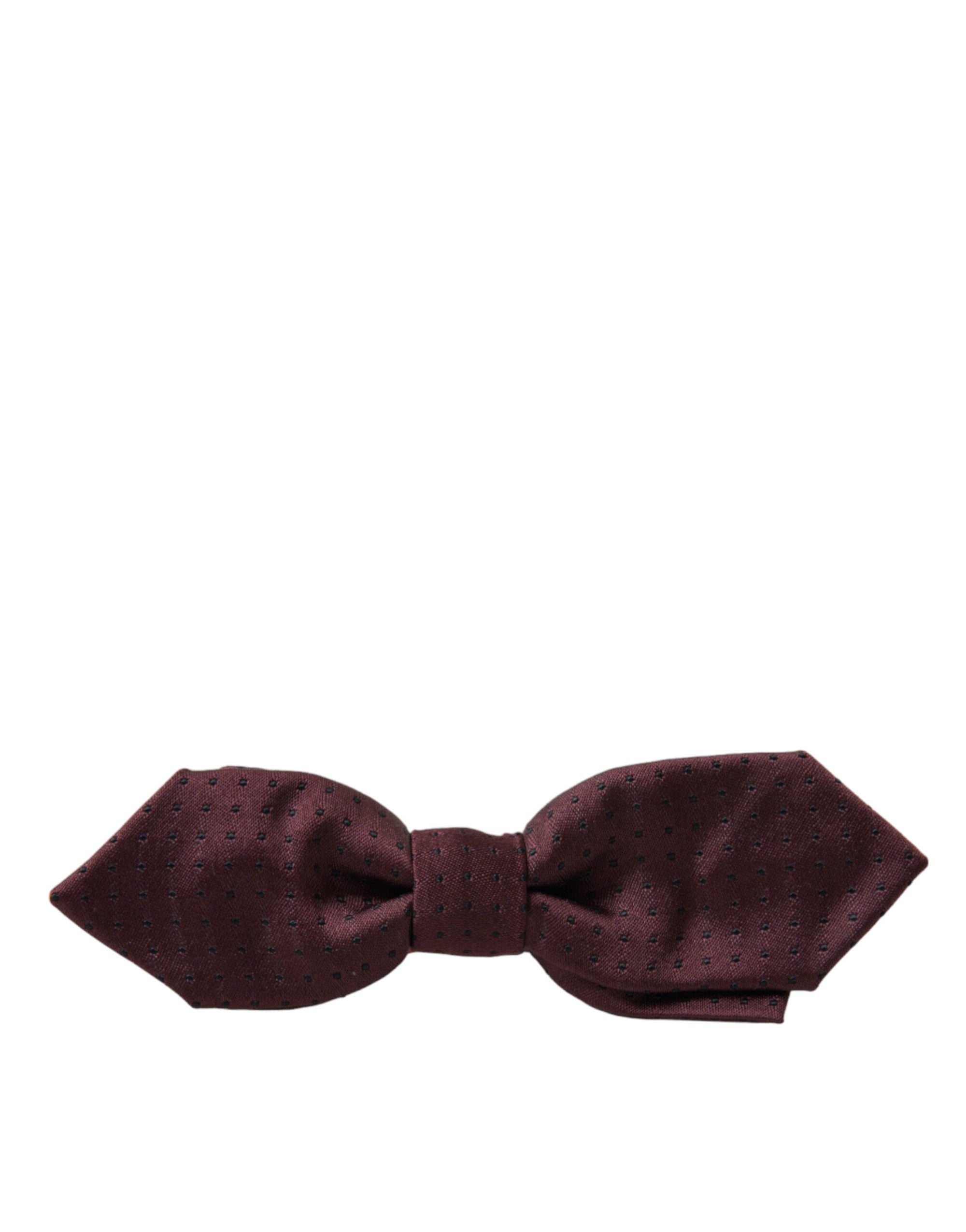 Dolce & Gabbana Red Bordeaux Silk Slim Adjustable Neck Papillon Bow Tie - Maison Luxe
