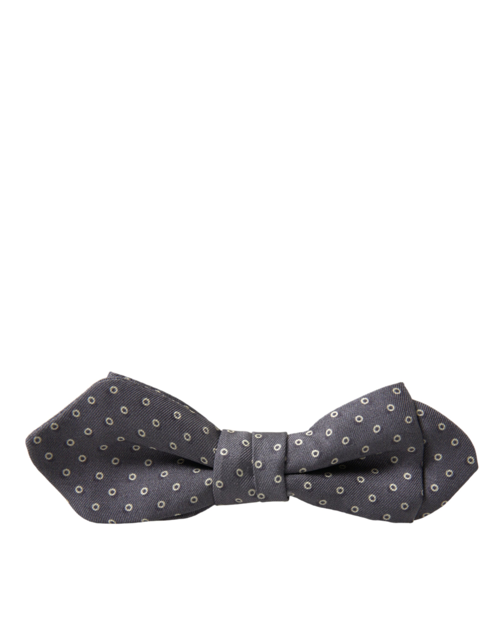 Dolce & Gabbana Gray Polka Dots Silk Adjustable Neck Papillon Bow Tie - Maison Luxe