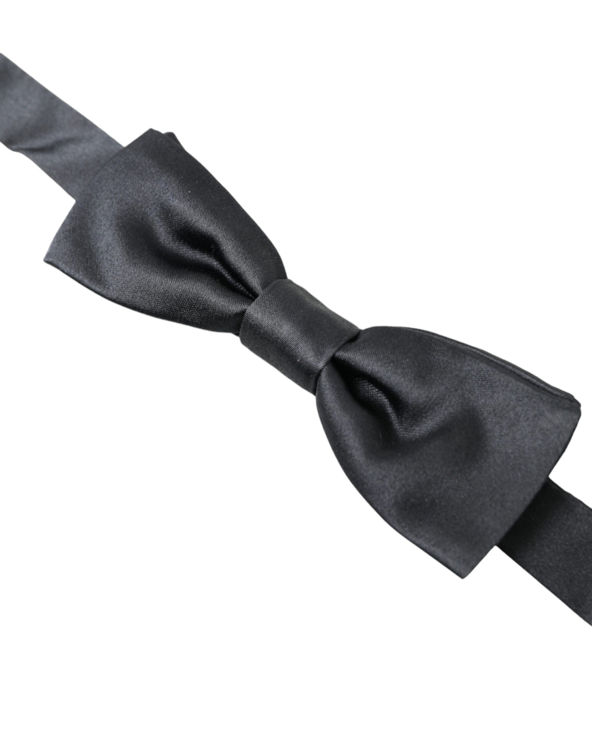 Dolce & Gabbana Dark Gray Silk Adjustable Neck Men Papillon Bow Tie - Maison Luxe