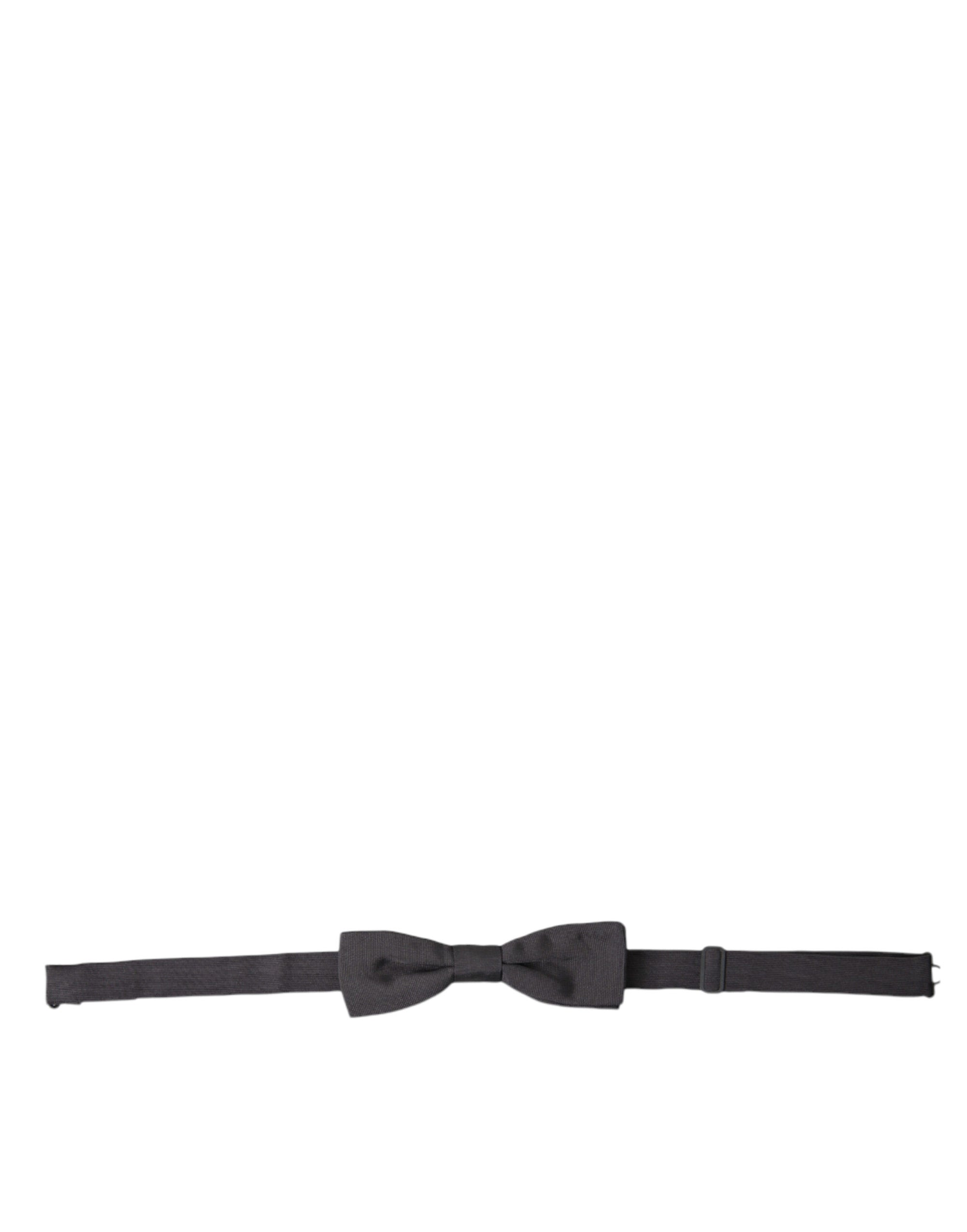 Dolce & Gabbana Dark Gray Silk Adjustable Neck Men Papillon Bow Tie - Maison Luxe