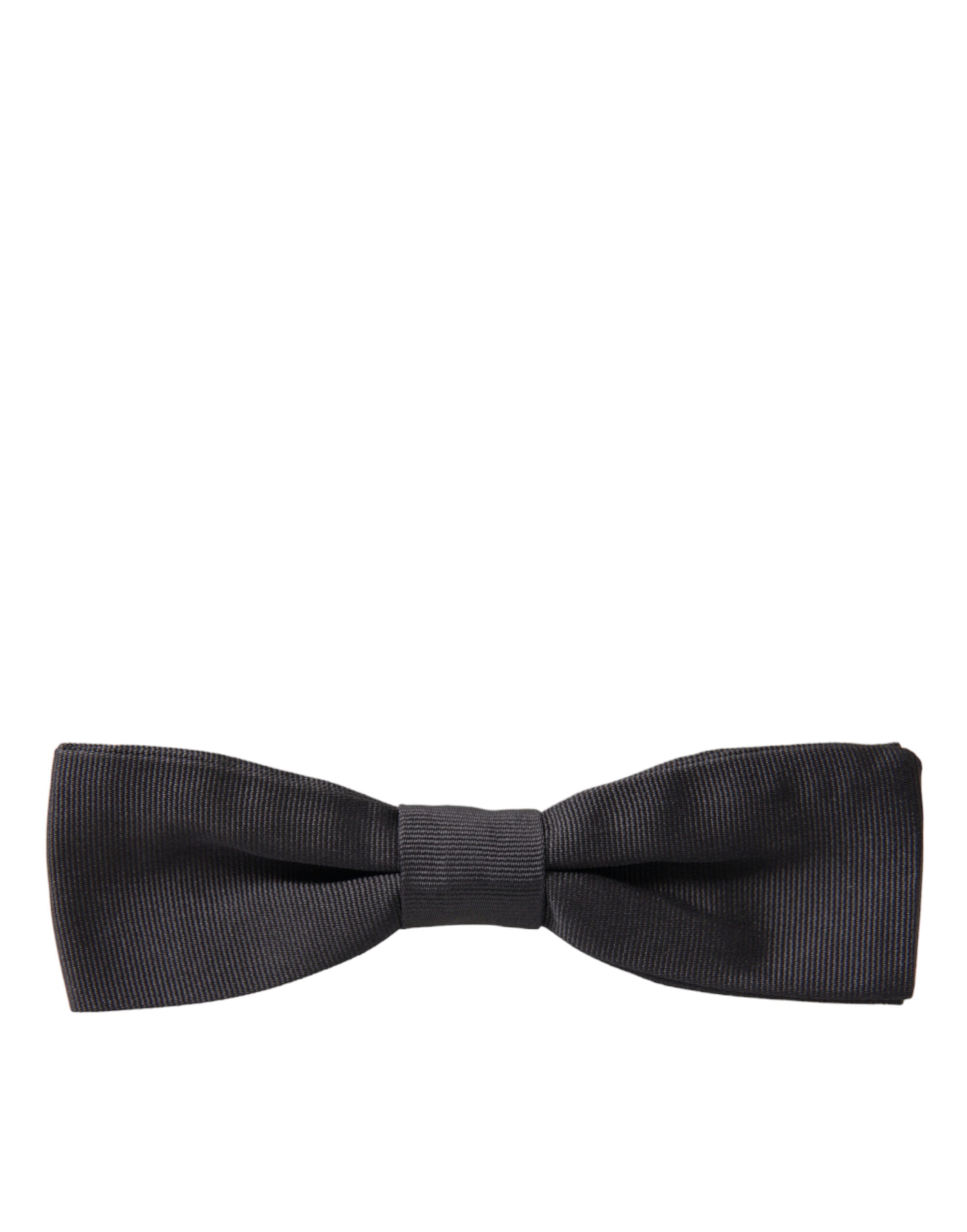 Dolce & Gabbana Dark Gray Silk Adjustable Neck Men Papillon Bow Tie - Maison Luxe