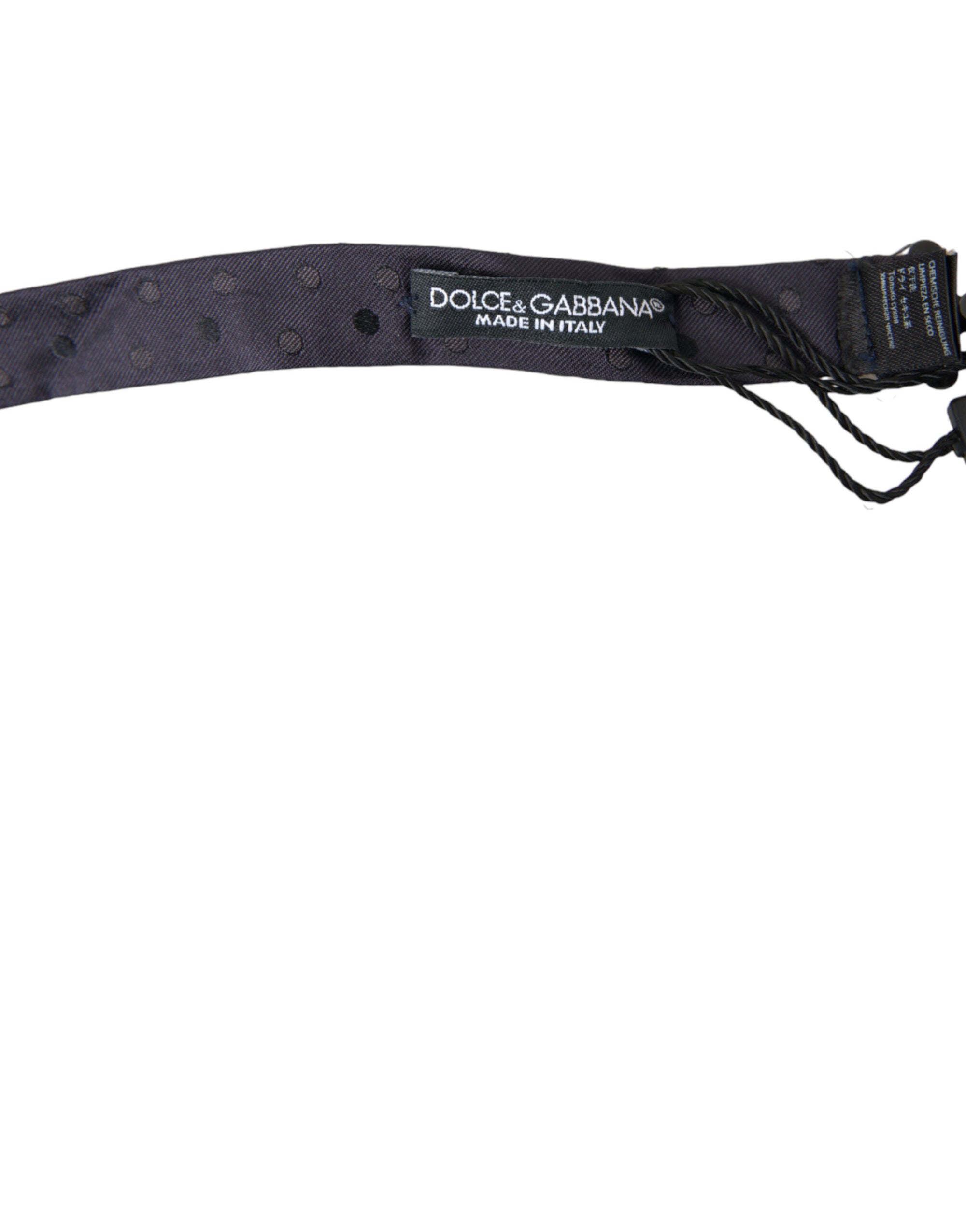 Dolce & Gabbana Blue Polka Dot Silk Adjustable Neck Men Papillon Bow Tie - Maison Luxe