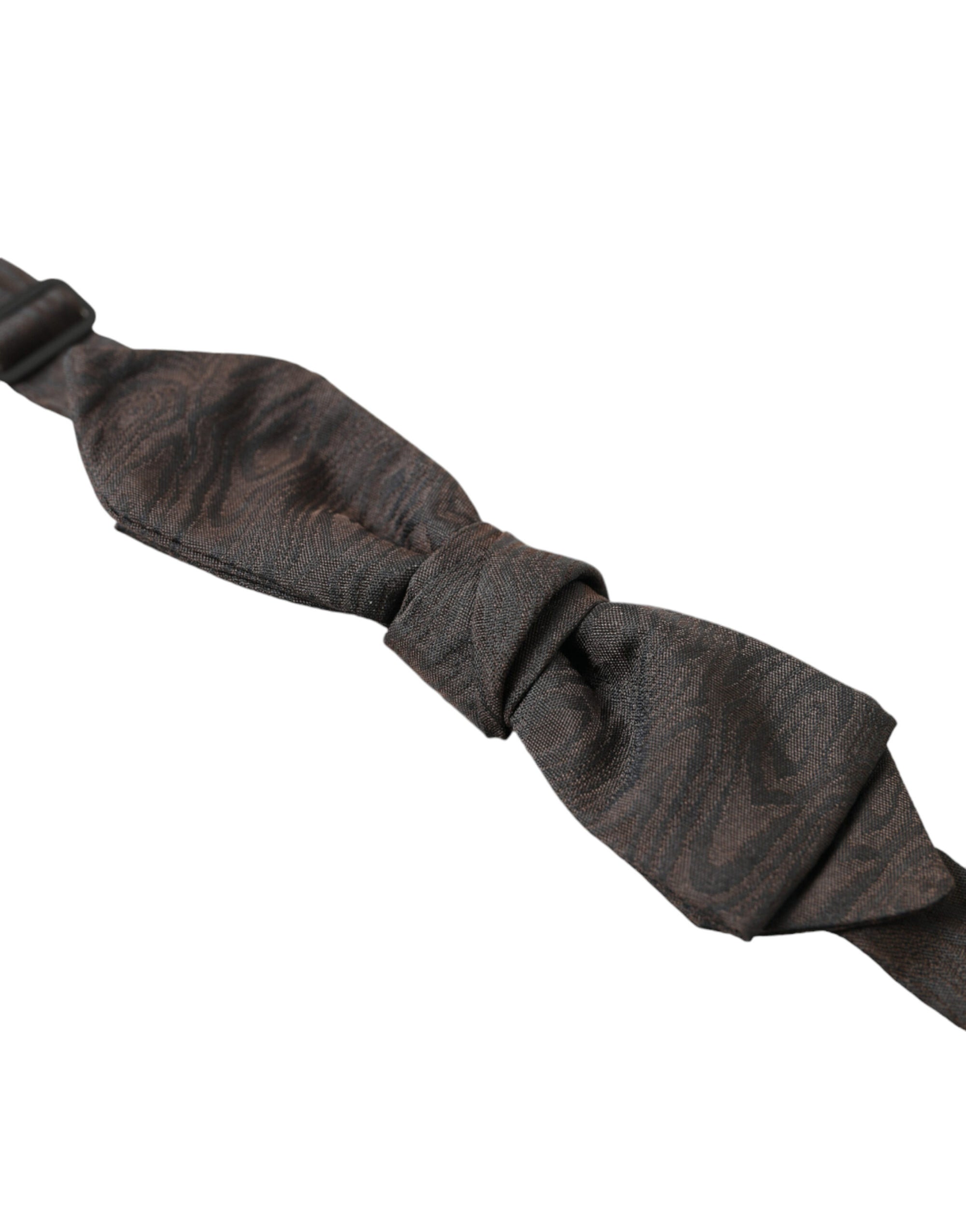 Dolce & Gabbana Brown Polyester Silk Adjustable Neck Men Papillon Bow Tie - Maison Luxe