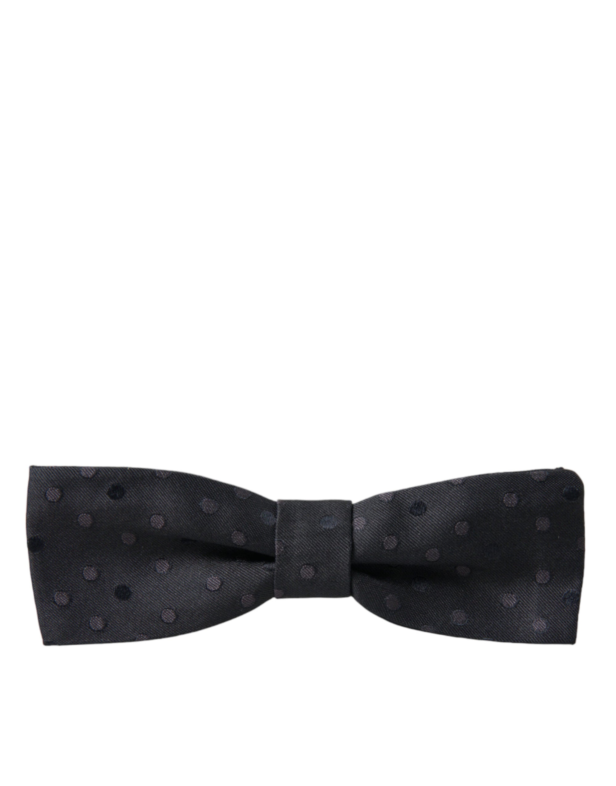 Dolce & Gabbana Gray Polka Dot Silk Adjustable Neck Men Papillon Bow Tie - Maison Luxe
