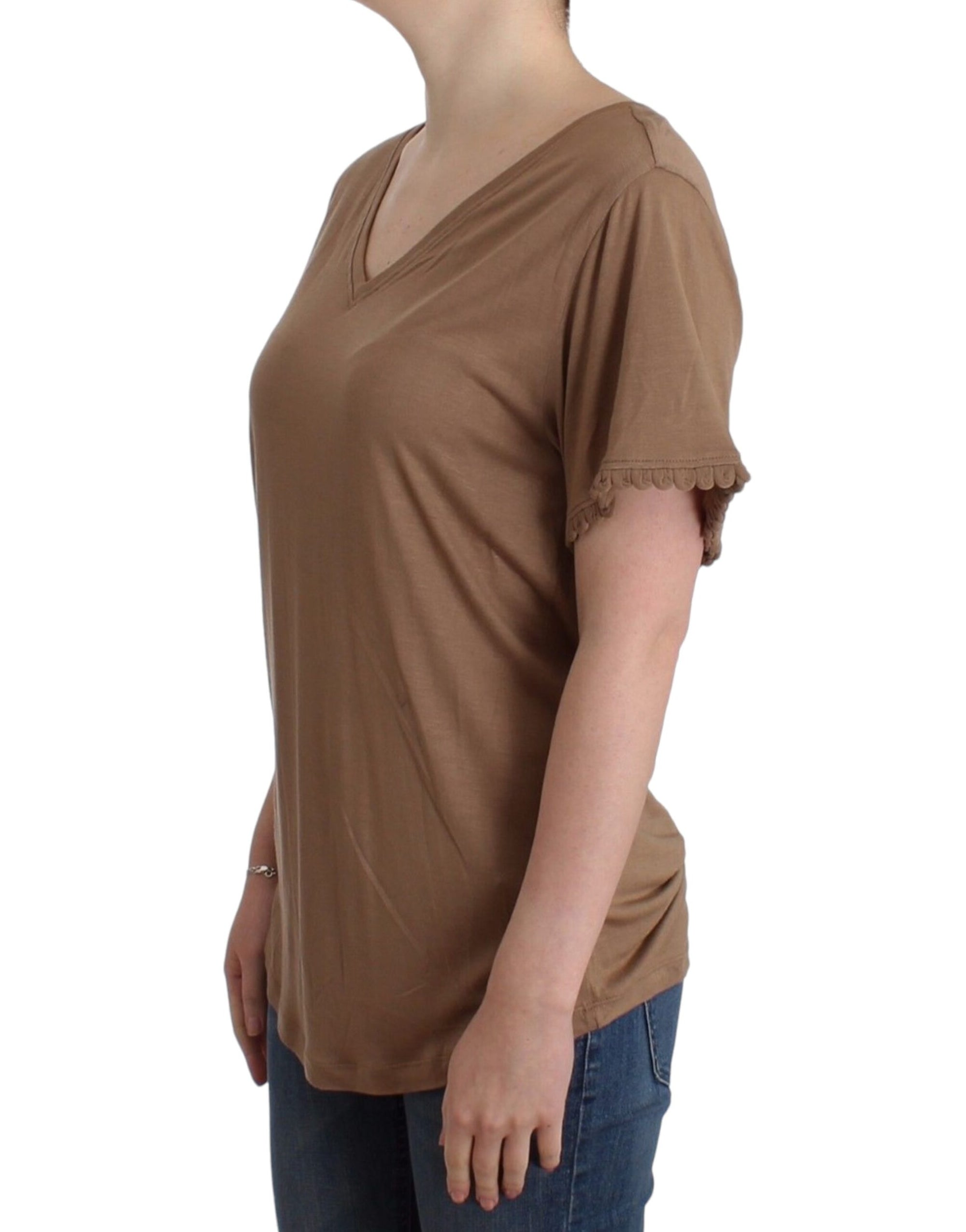 John Galliano Brown shortsleeved top