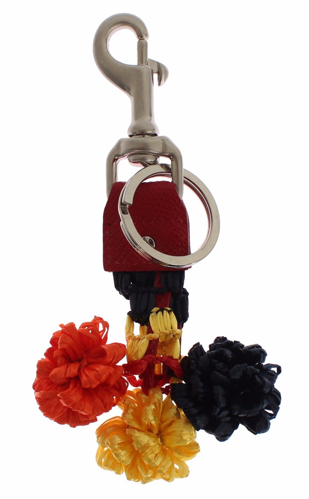 Dolce & Gabbana Multicolor Raffia Leather Clasp Finder Chain Keyring - Maison Luxe