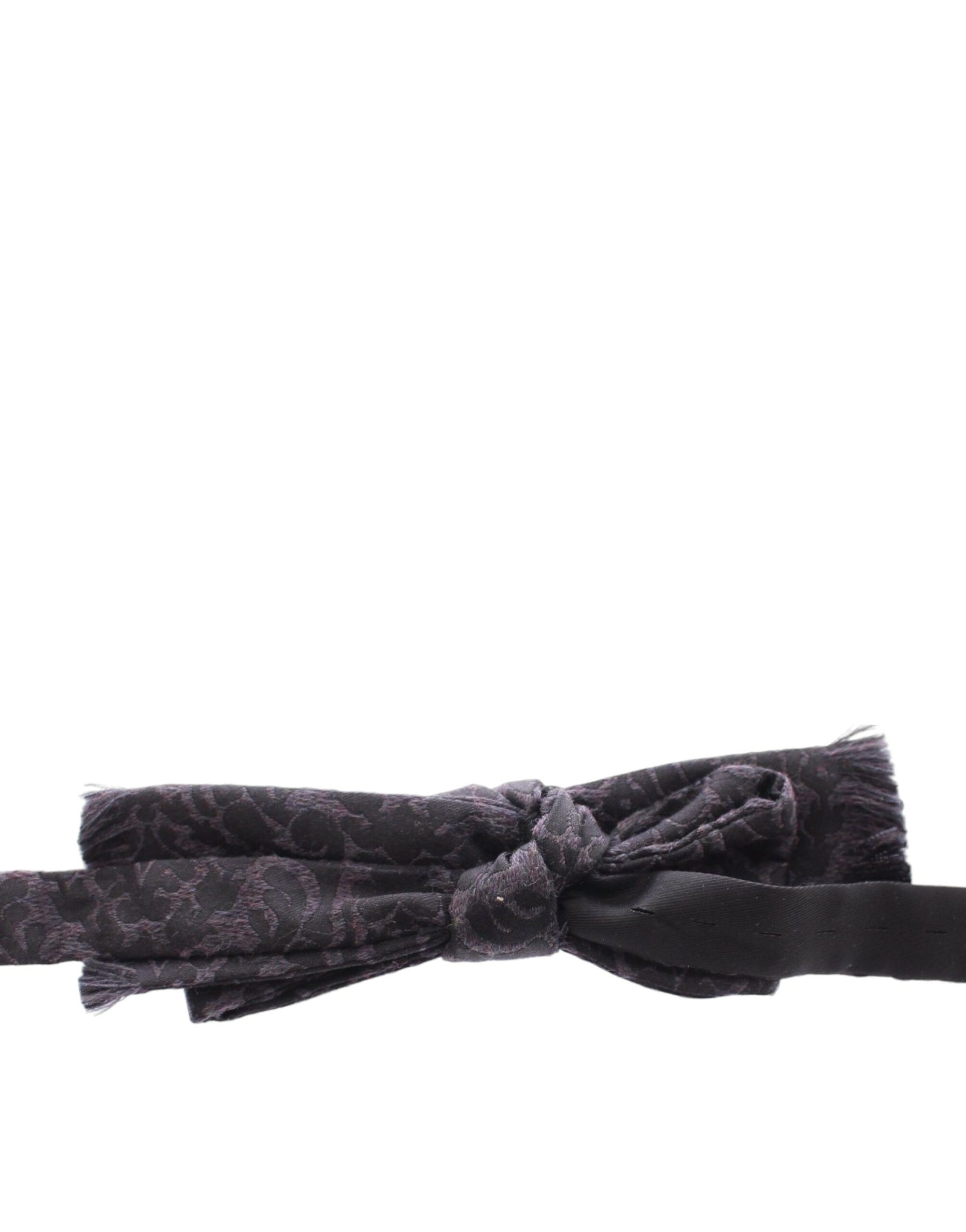 Dolce & Gabbana Gray Black Wool Bow Tie - Maison Luxe