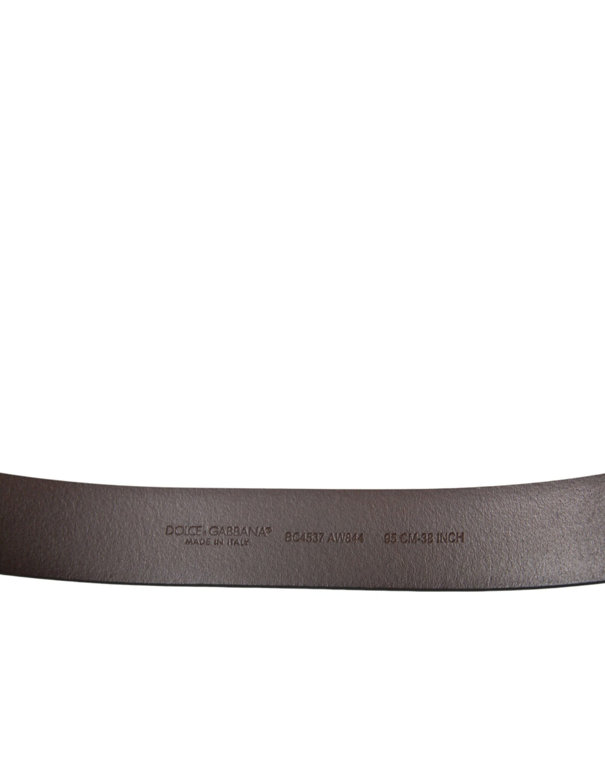 Dolce & Gabbana Brown Calf Leather Gold Metal Buckle Belt - Maison Luxe