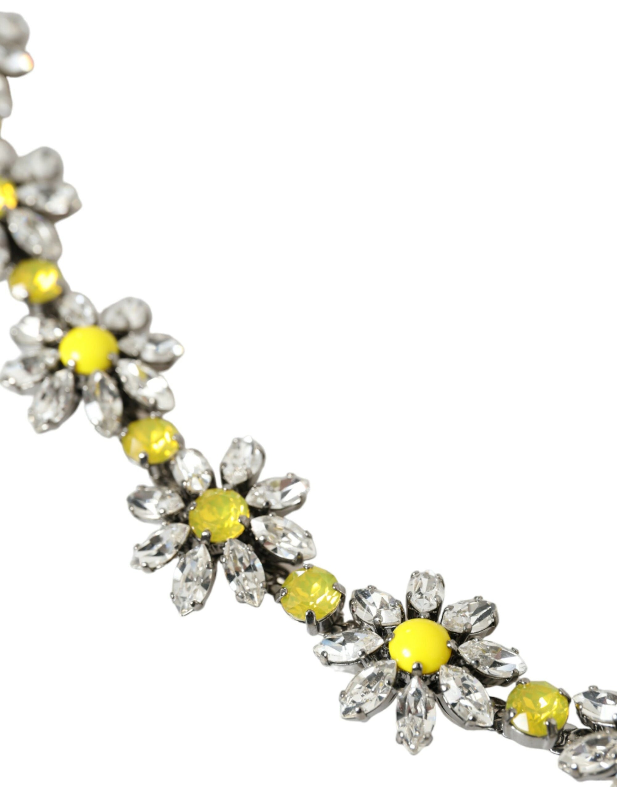 Dolce & Gabbana Black Daisy Crystal Dauphine Waist Belt - Maison Luxe